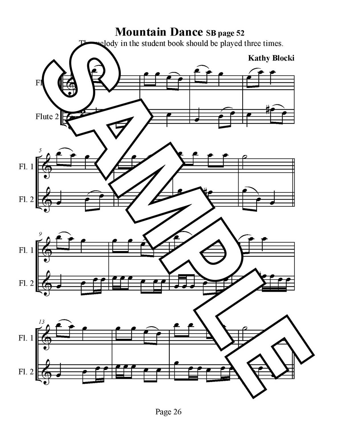 Blocki Flute Method Supplemental Duet Book 1